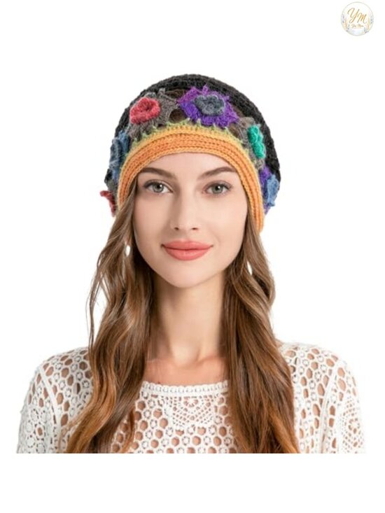 Women\'s Handmade Crochet Slouchy Beanie Hat Cotton Knit Skull Cap Lightweight main image 4